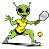 Alien plays pickleball