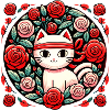 Rote Ninja-Katze