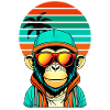 Chilled chimpanzee with cool sunglasses