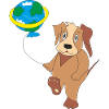Puppy with balloon