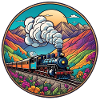 Nostalgic train of smoking locomotive.