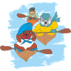 Animals kayaking