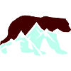 Brown Bear Silhouette Mountains