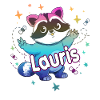 LAURIS - Beautiful boy name with cute raccoon