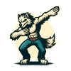 Dabbing Werewolf Funny Dabbing Design
