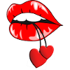 Kissing Mouth with Hearts