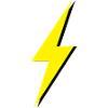 Yellow and black lightning bolt