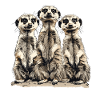 Three meerkats