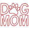 DOG MOM Outline Red