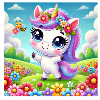 Einhorn mit Blumen