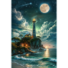 The lighthouse in the moonlight