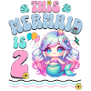 Mermaid 2nd Birthday Girl Kids