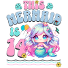 Mermaid 14th Birthday Girl Kids