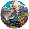 Nostalgischer Eisenbahnzug qualmender Lokomotive