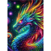 Lebendiger Neon-Drache - Faszinierende Fantasy-Kunst