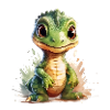 Mignon bébé dinosaure à l’aquarelle
