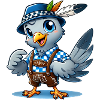 Taube in Tracht
