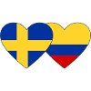 Suède Colombie Drapeau Coeur