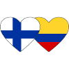 Finlande Colombie Drapeau Coeur