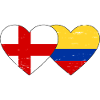 Angleterre Colombie drapeau coeur utilisé