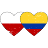 Pologne Colombie Drapeau Coeur Utilisé