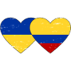 Ukraine Colombie Drapeau Coeur Utilisé
