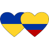Ukraine Colombie Drapeau Coeur