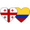 Géorgie Colombie Drapeau Coeur