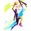 Basket player graffiti
