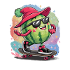 Cooler Wassermelonen-Skater