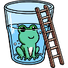 Weatherman Glass Ladder Frog