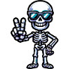 Skeleton Peace Sign