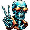 Skeleton Peace Sign
