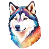 Husky de Sibérie Aquarelles