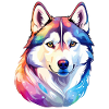 Husky de Sibérie Aquarelles