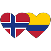 Norvège Colombie Drapeau Coeur