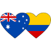 Australia Colombia Flag Heart