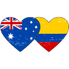 Australia Colombia Flag Heart Used