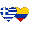 Grèce Colombie Drapeau Coeur