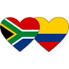 South Africa Colombia Flag Heart