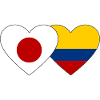 Japan Colombia Flag Heart