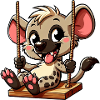 Cute Hyena Swinging Playground Cartoon