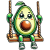 Cute Avocado Swing Playground Cartoon