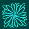 Geometric blue flower