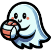 Ghost with volleyball