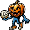 Citrouille au volley-ball