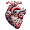 Anatomical Heart with Flowers
