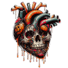 Anatomical Heart Halloween Skull