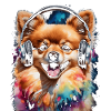 Pomeranian Pomeranian Headphones Dog Print