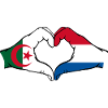 Algeria Holland Flag Hands Heart Shape